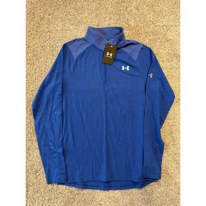Under Armour Pullover‎ Mens Small Blue 1/4 Zip Loose Fit Long Sleeve Athletic